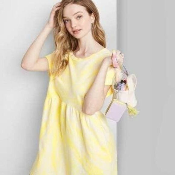 wild fable Dresses & Skirts - NEW Wild Fable Yellow Tie-Dye BabyDoll Dress